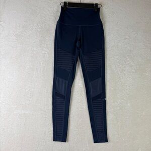 Alo Yoga XS Celebrity Favorite‎ High-Waist Moto Legging in Gray/Blue Athleisure